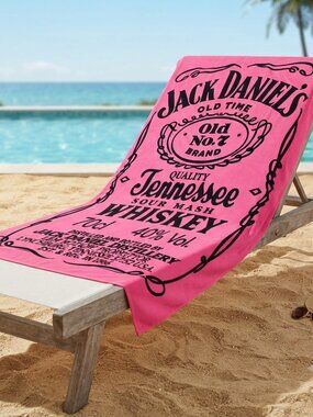Jack Daniel's Hot Pink Beach Towel